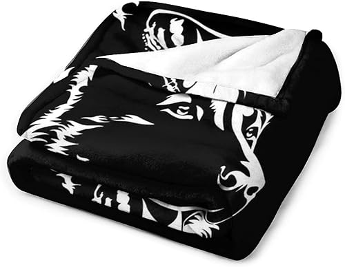 Miniatura 3 de Manta de franela de pastor alemán negro suave y cálida para sala de estar, sofá cama