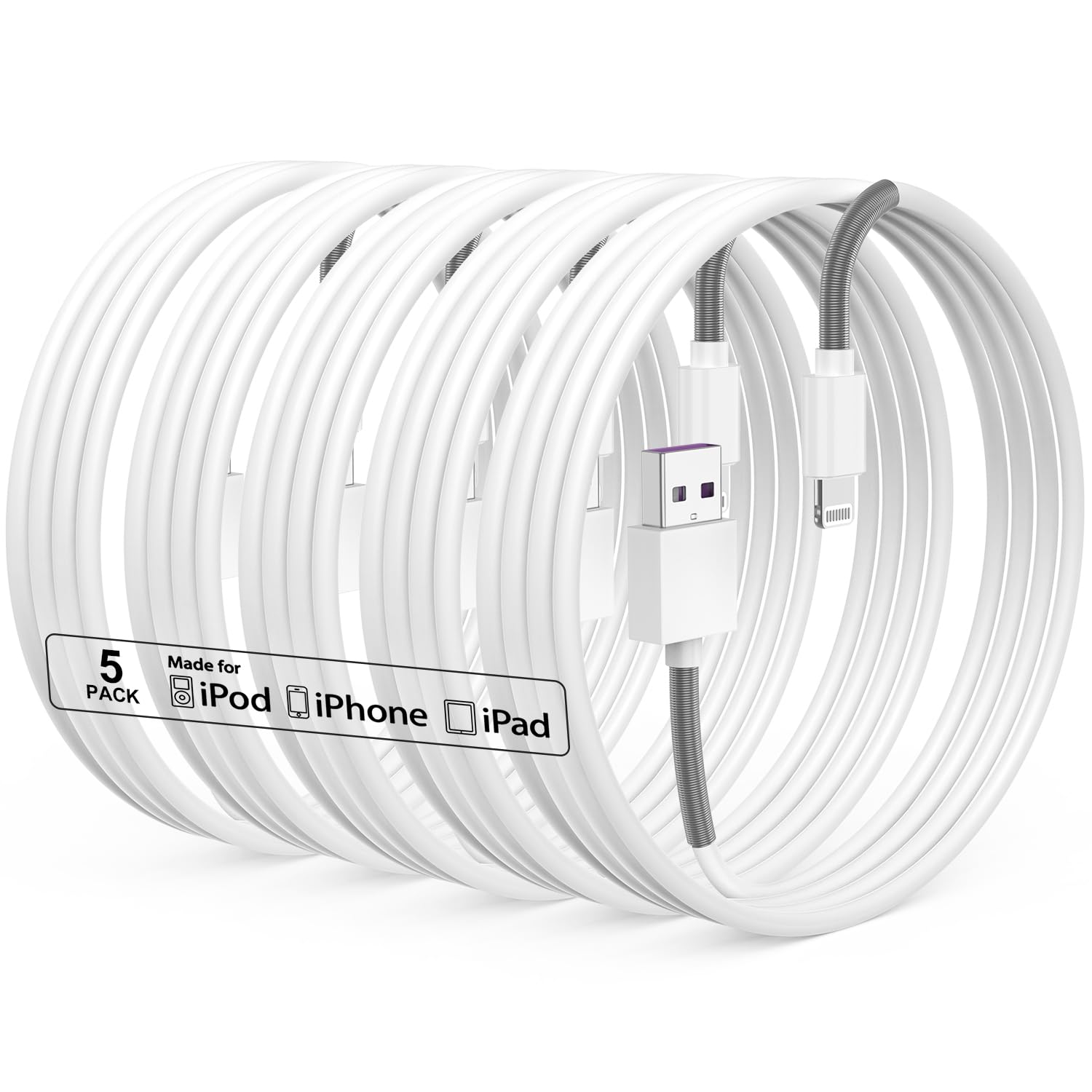 Apple iPhone Lightning cable 10 個 セット Amazon.com: Kitminun 2Pack 10ft iPhone Charger Cable