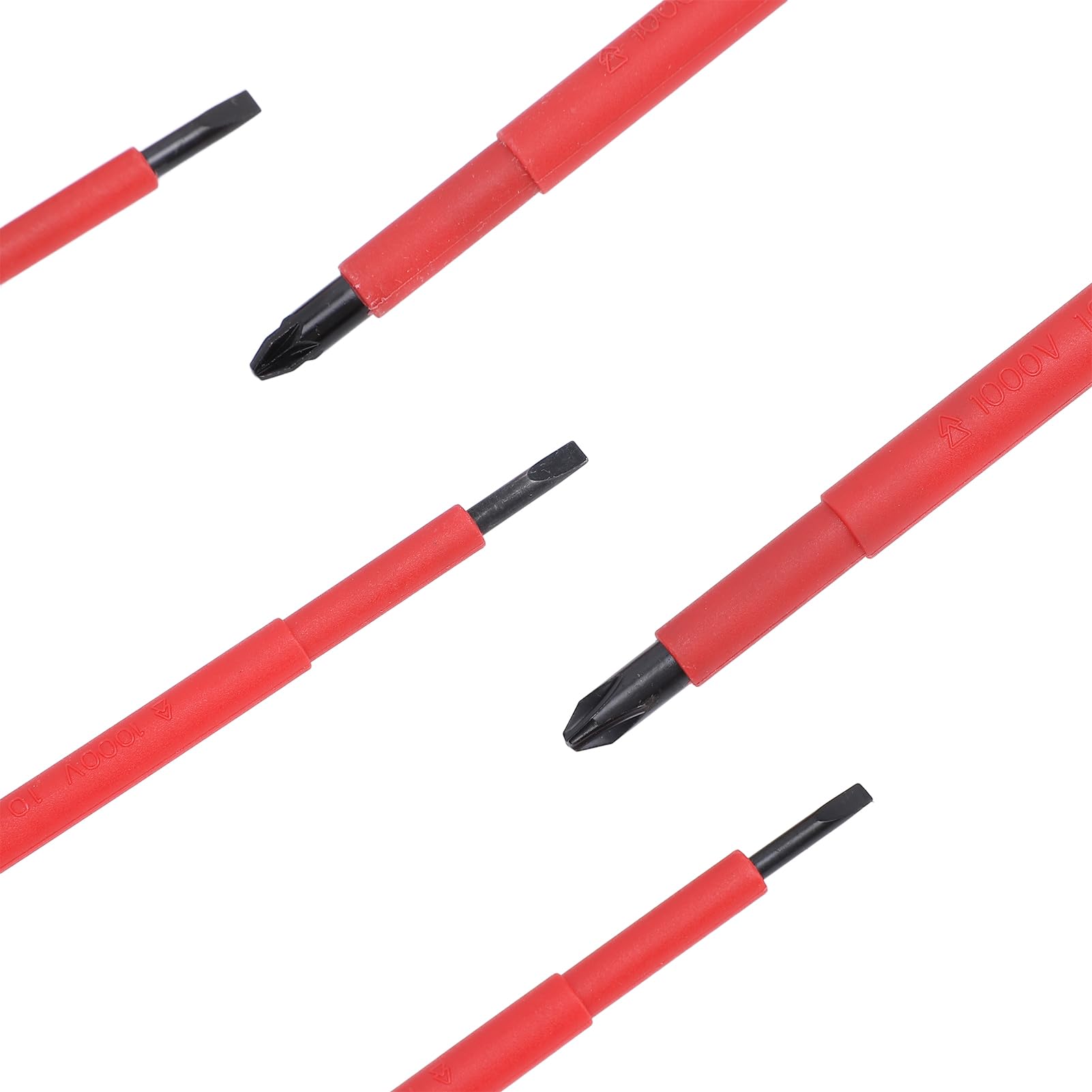 Juego de destornilladores aislados para electricistas de 15 piezas y 1000 V, kit profesional de destornilladores eléctricos de cromo-vanadio con empuñadura ergonómica acolchada par