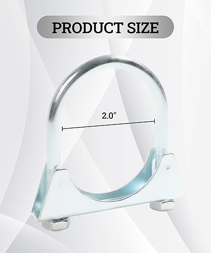 Miniatura 2 de Zlirfy - Abrazaderas de escape de 1.75 pulgadas, 2 pulgadas, 2.25 pulgadas, 2.5 pulgadas, 2.75 pulgadas, abrazaderas de escape con perno en U,