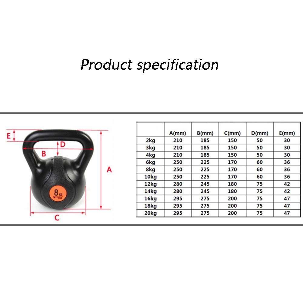Kettlebells HUAHUA Protección del Medio Ambiente PP Kettlebell, 2 Kg-18 Kg, Fitness Culturismo Pesas Pesas Rusas, Resistente A La Presión, Gota Resistente, Durable (Size : 8kg)