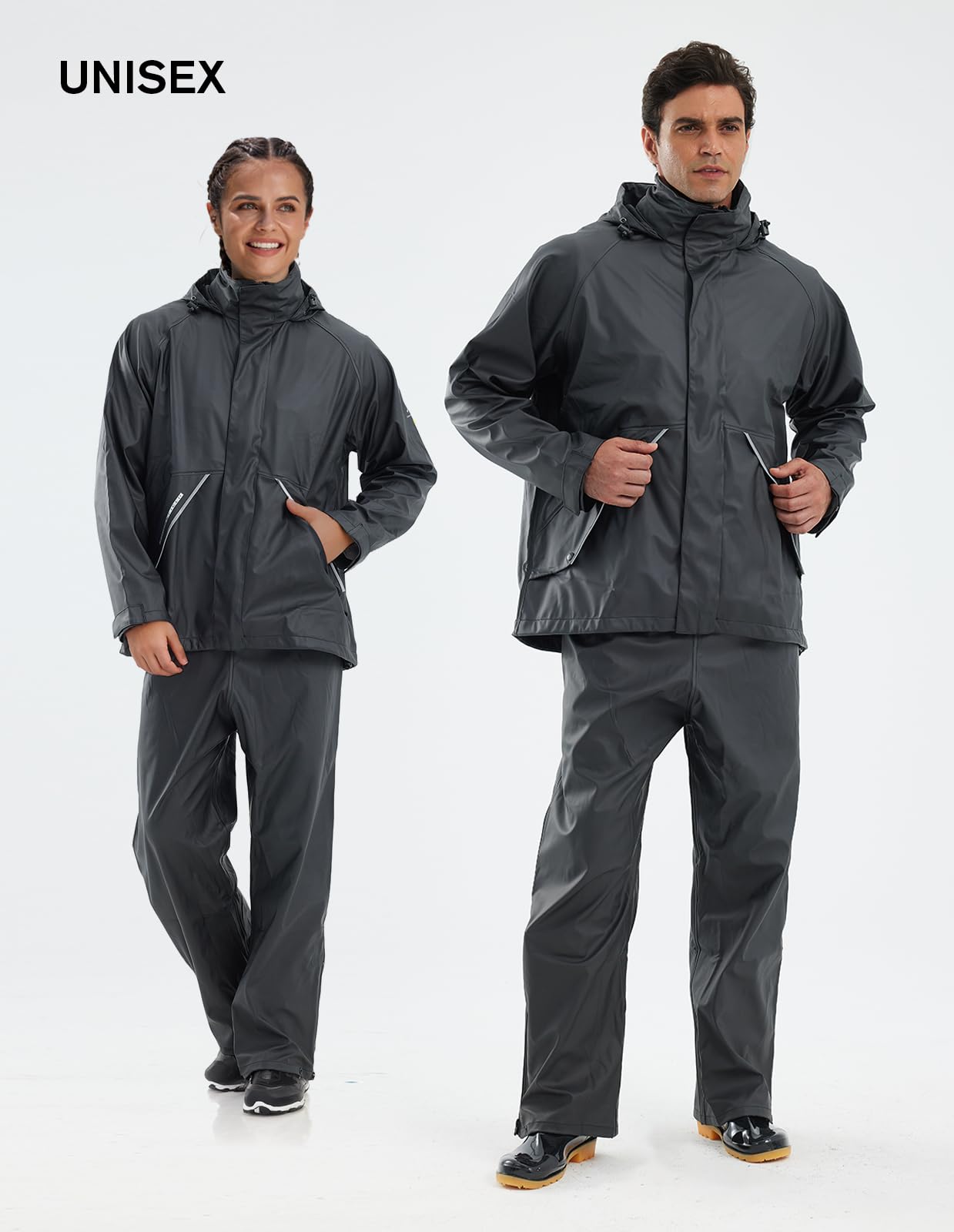 TOWN&FIELD Regenanzüge zum Angeln, wasserdichte Regenausrüstung für Männer und Frauen, robuster Regenmantel mit Hose/Overalls