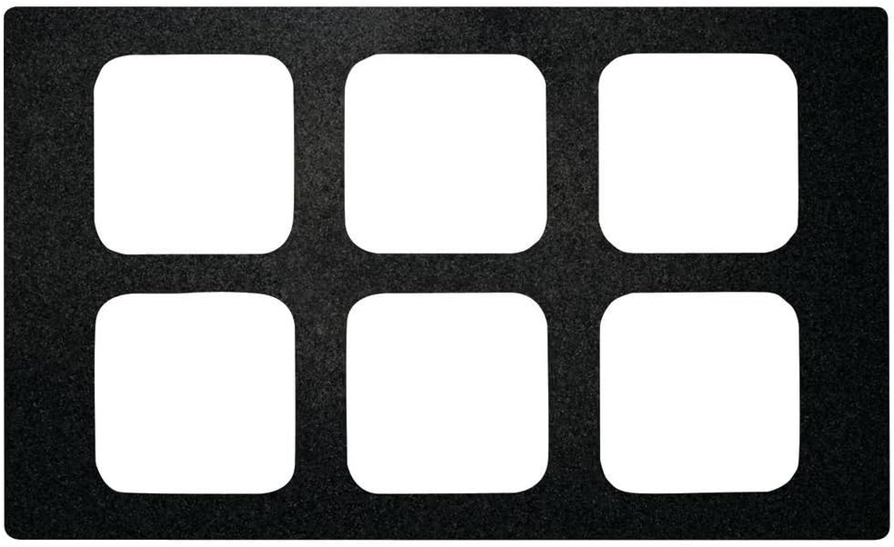 HUBERT Sixth Size Food Bar Tile Tray for Cold Foods Black Melamine - 21" L x 12 3/4" W