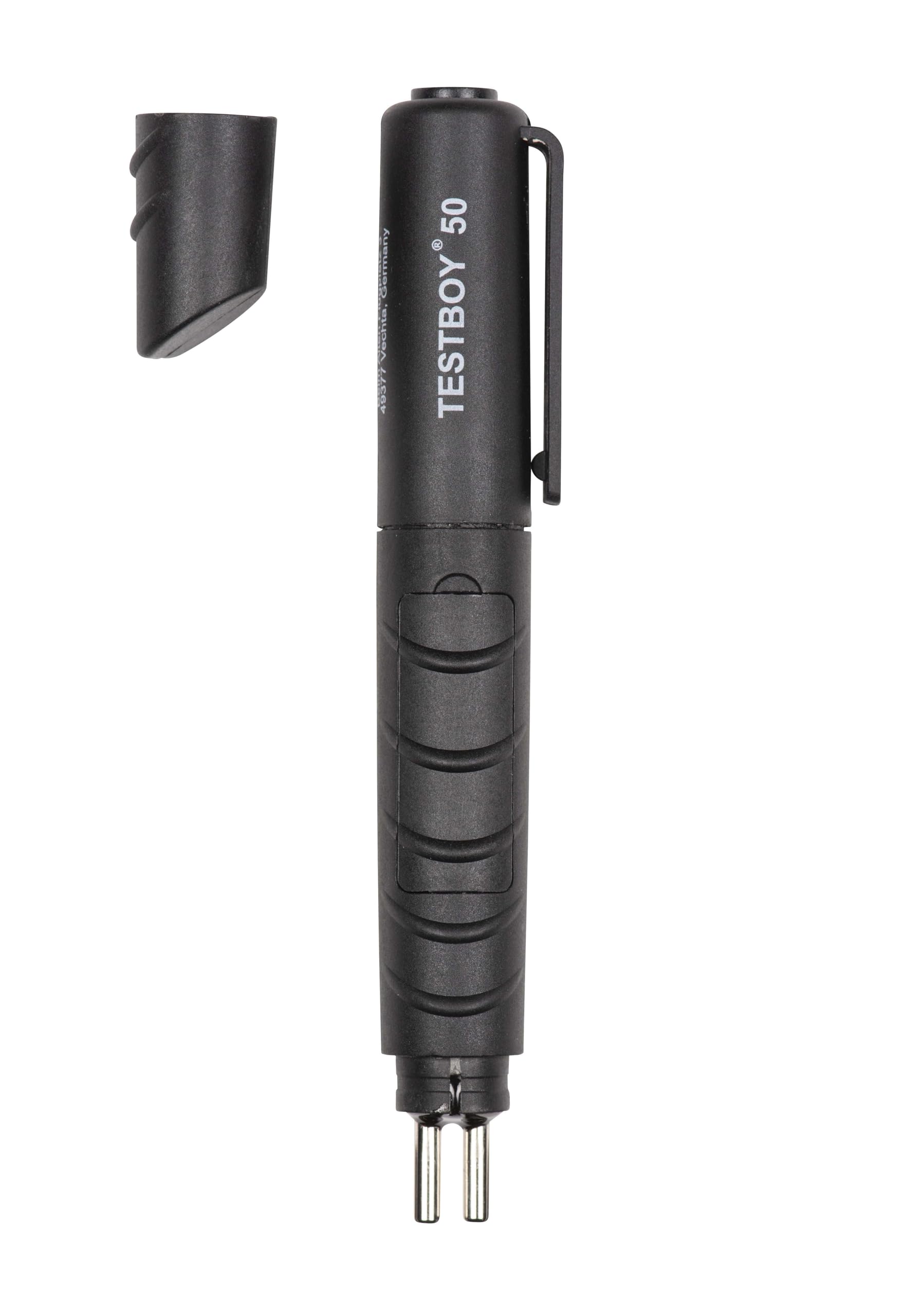 Tester per liquido freni Testboy 50 (DOT4), dispositivo di prova (punte di misurazione illuminate con cinque LED, resistente agli acidi e agli alcali, batteria inclusa, campo di misura: DOT 4), nero