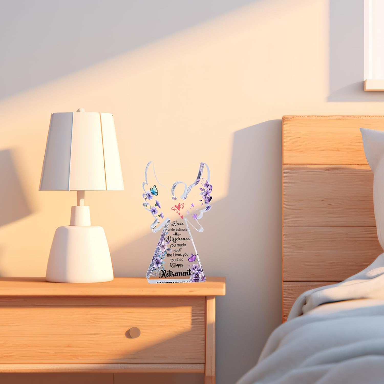 Angel Retirement Gift for Woman, Happy Retirement Gifts 6” Angel Acrylic Plaque for Retirement Party Decorations, Retired Gifts for Woman Coworker Teacher Nurse Doctor Friend - Image 5