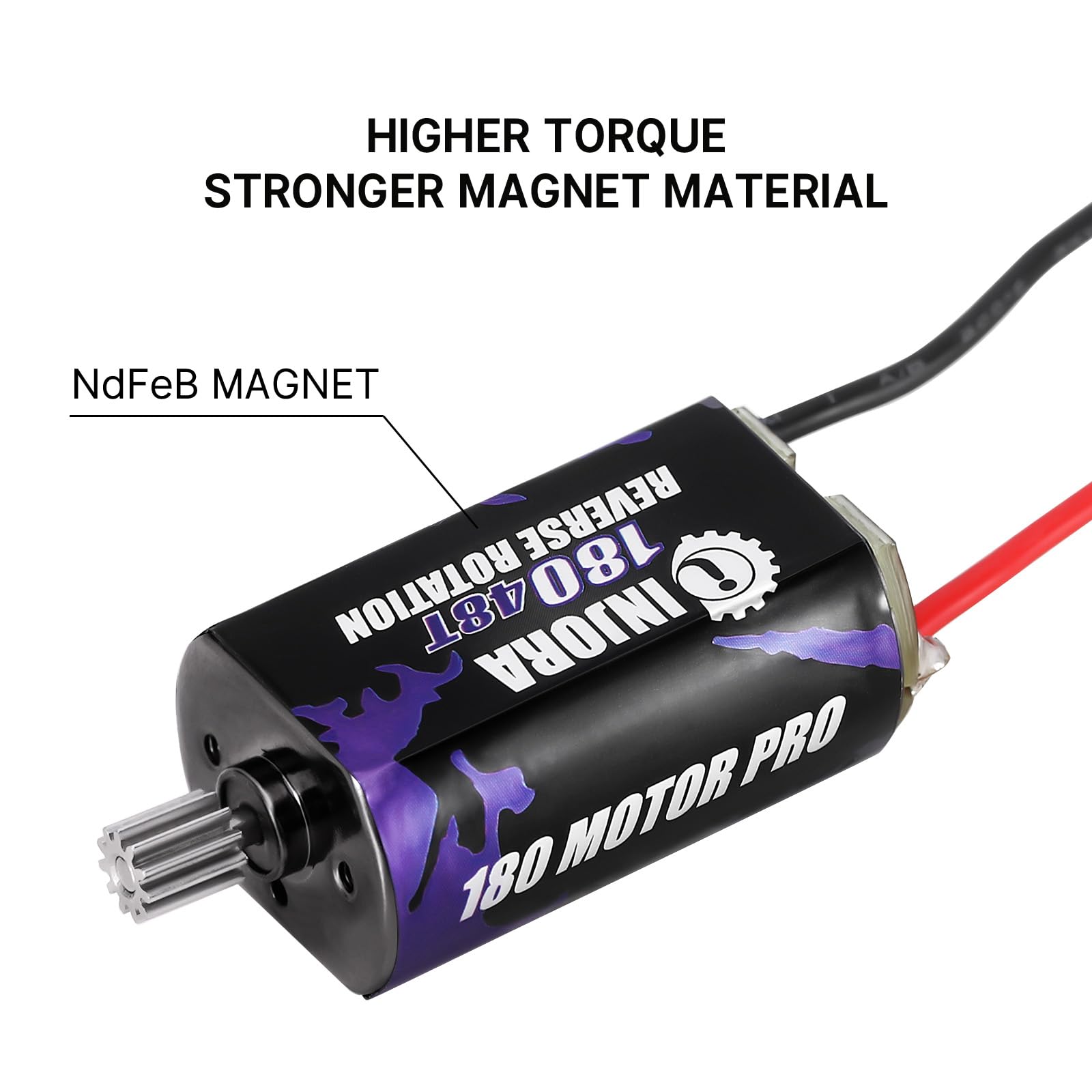 INJORA 180 Brushed Motor 48T Mit Edelstahlritzel – Für Redcat Ascent-18