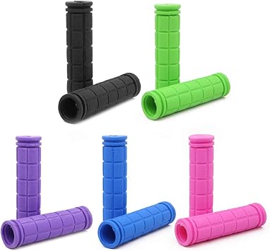 Wudong 5 Pairs Mountain Bike Handlebar Grips,Soft Rubber Anti Slip Bicycle Handle Bar Grips With Lock On Ends Handlebar Plugs For Outdoor Bicycle Accessories