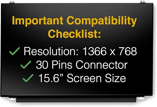 Miniatura 3 de LCDBros Pantalla de repuesto para pantalla LED LCD brillante N156BGA-EA2 HD 1366x768