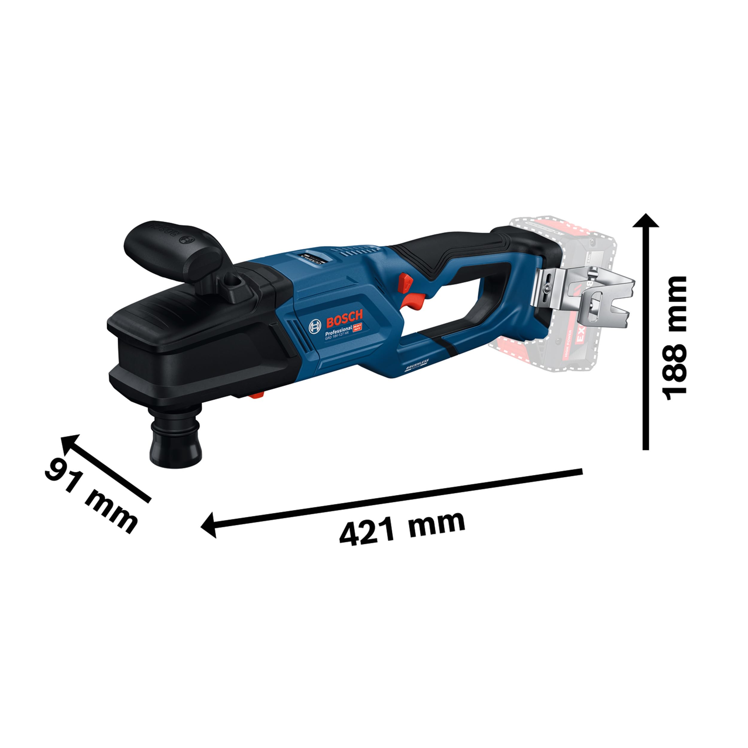 Bosch Professional 18V System Akumulatorowa wiertarko-wkrętarka kątowa GRD 18V-127 HX