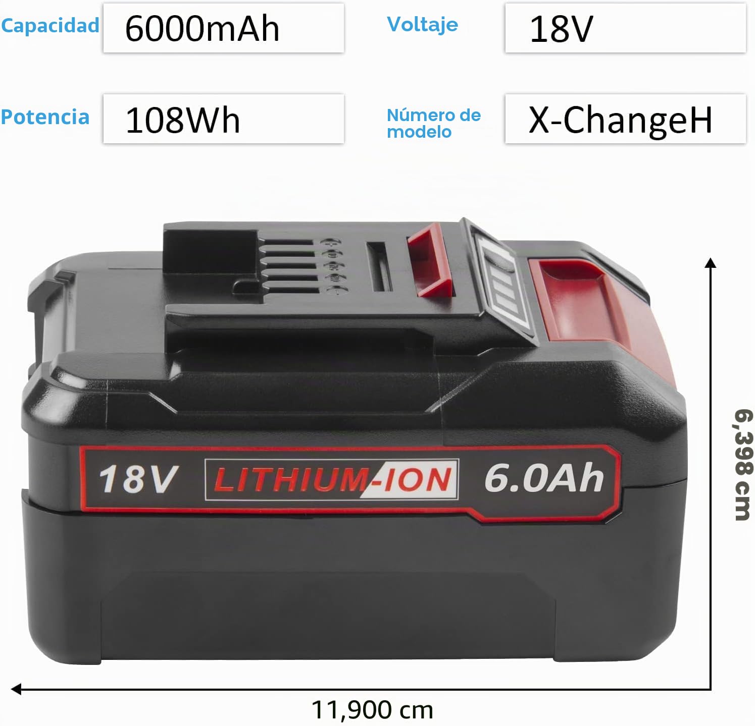 Batería de repuesto para Einhell 18 V, compatible con herramientas eléctricas inalámbricas Einhell Tools X-Change 4511396 4511437neu PXBP-600 PX-BAT52 (4000 mAh, 2 unidades)
