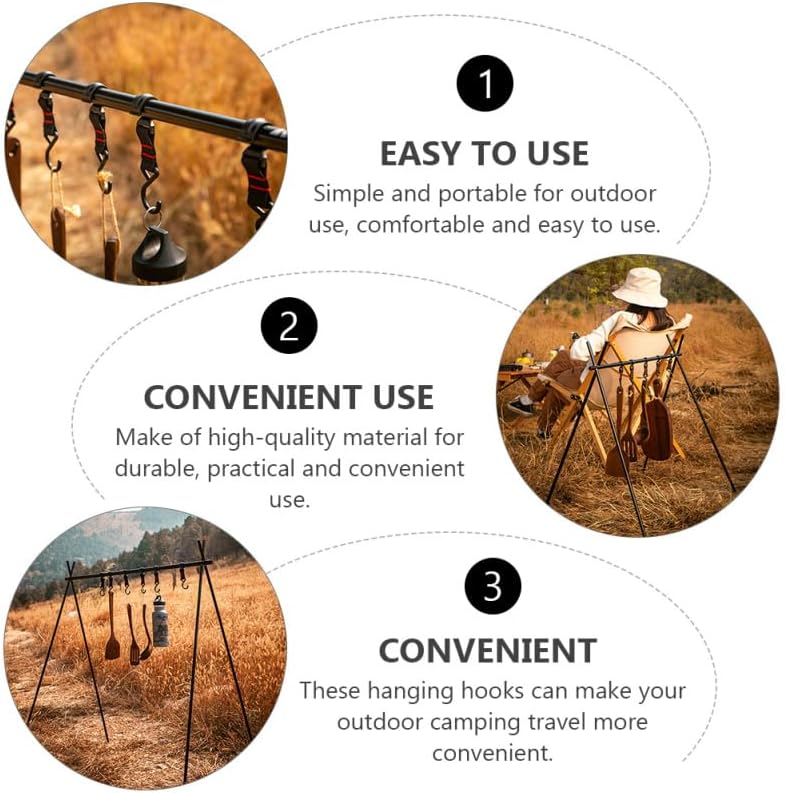 5Pcs Camping Hooks Outdoor Hangers Drying Rack Hangers Tarp Camping