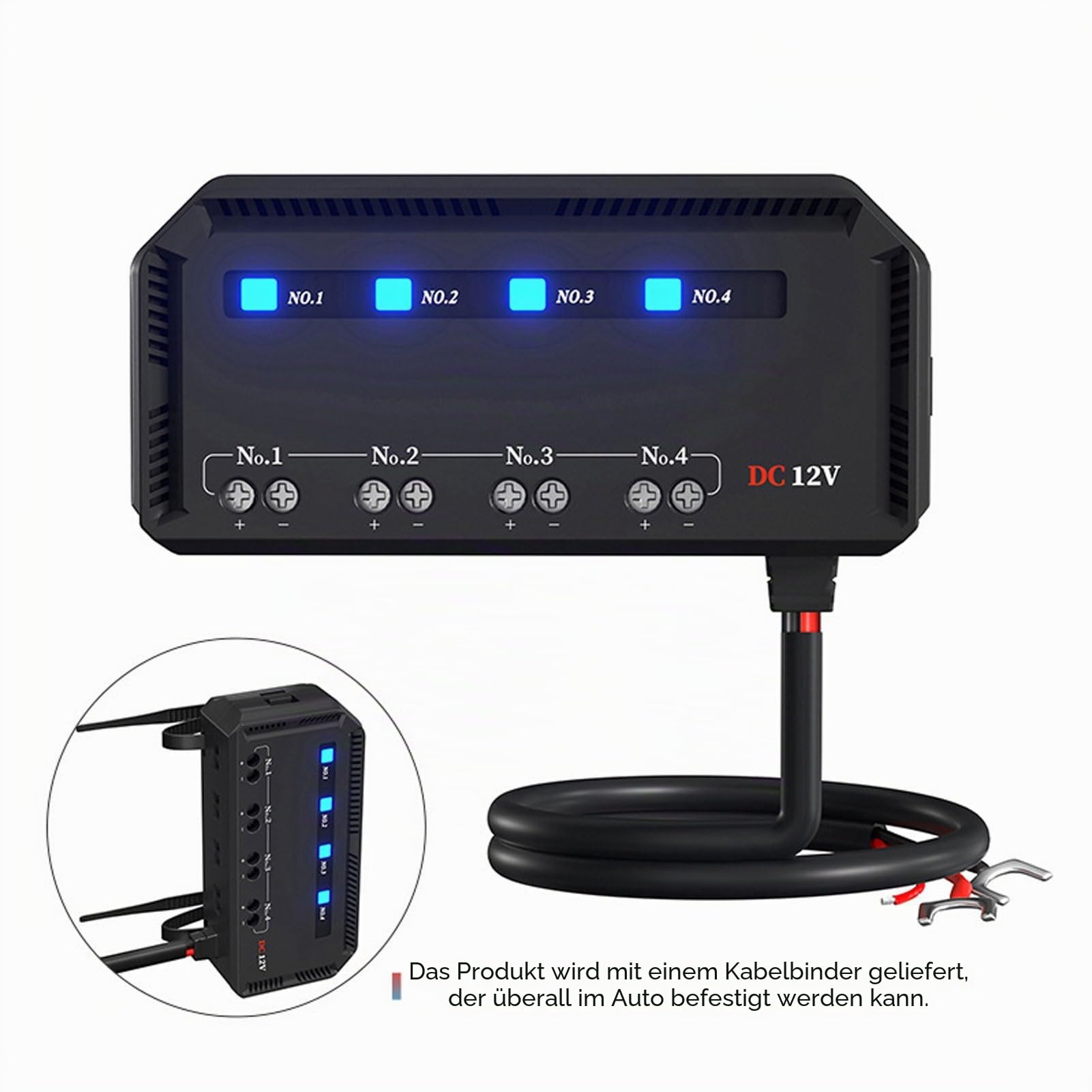 12-V-Motorrad-Sicherungsblock, 20-A-Sicherungs- und Relaiskasten-Kit mit LED-Anzeigeleuchte Schnellverdrahtungs-Sicherungskasten für Motorrädern, Autos und 12-V-Elektrofahrzeugen Installiert Werden