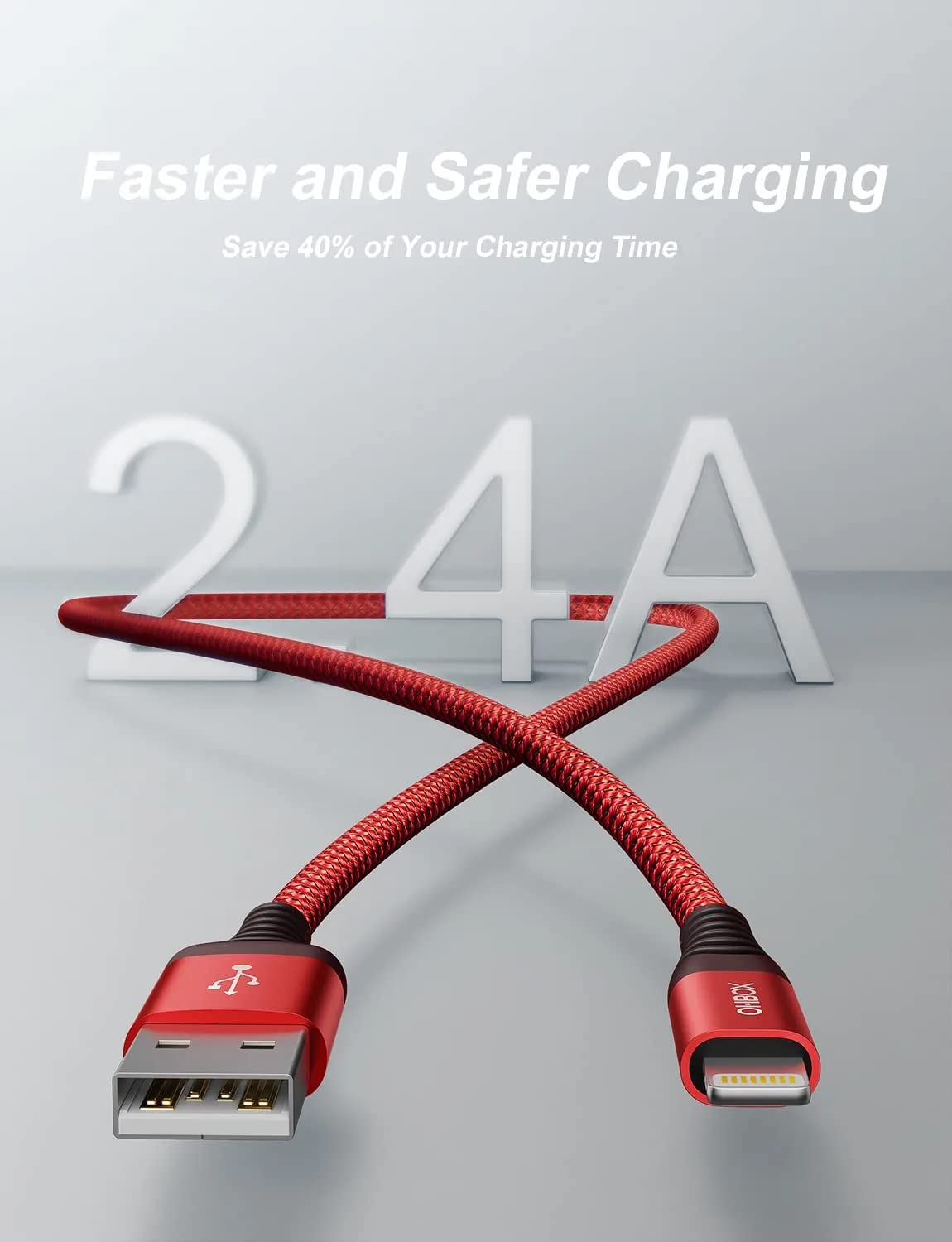 ohbox Cavo di ricarica per iPhone da 1,8 m, confezione da 3 pezzi, in nylon intrecciato, cavo di ricarica USB lungo 1,8 m, compatibile con iPhone 14/13/12/11/Pro/Max/Mini/X/Plus/8/7/6/5S/SE/Plus/iPad