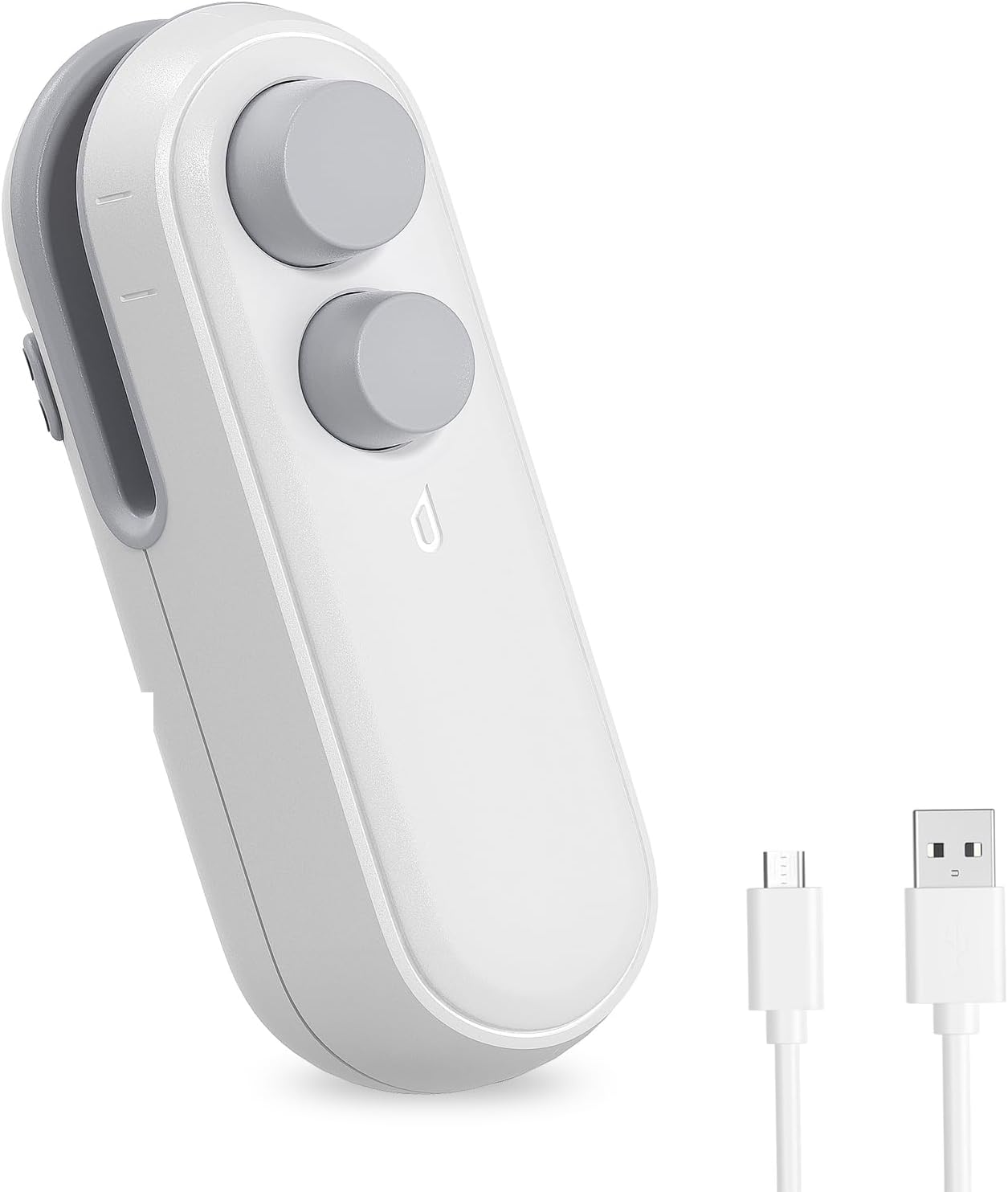 Brifit Mini Bag Sealer, Magnetic 2 in 1 Heat Sealer & Cutter, Handheld Chip Bag Resealer, USB Rechargeable Packet Sealer, Portable Plastic Bag Resealer for Storage Snack Fruits Cookies Fresh (White)