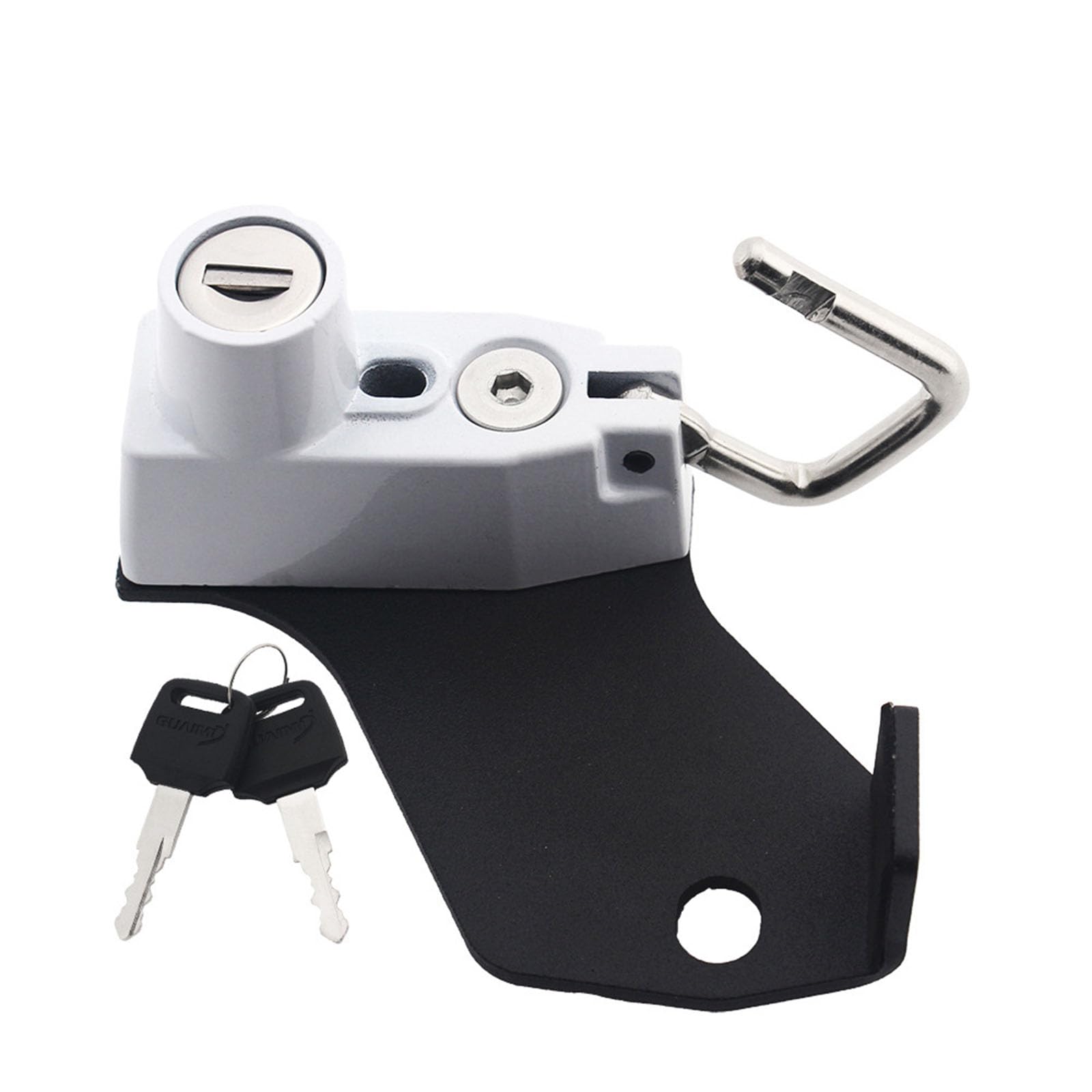 White Generic Motorcycle Helmet Lock Kit Anti-Theft Motorbike Helmets Safety Locks Rust-Proof Universal Tamper-Proof Locking For Kawasaki Vn650 Vulcan S 650 Accessories (White)