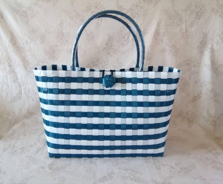 NAVY☆WOVEN BASKET BAG NAVY☆WOVEN BASKET BAG