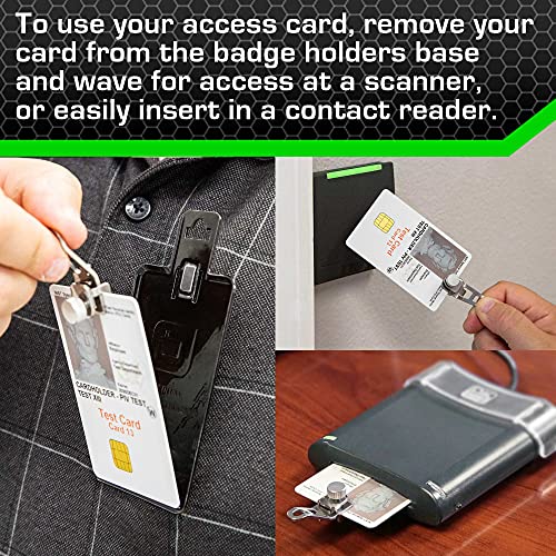 Magnetic Badge Holder By Id Stronghold Rfid Blocking Id Holder – Magnetic Attachment To Belt Or Shirt – Durable All Metal Construction With Lightweight Aluminum And Stainless Steel - Black #TOP3