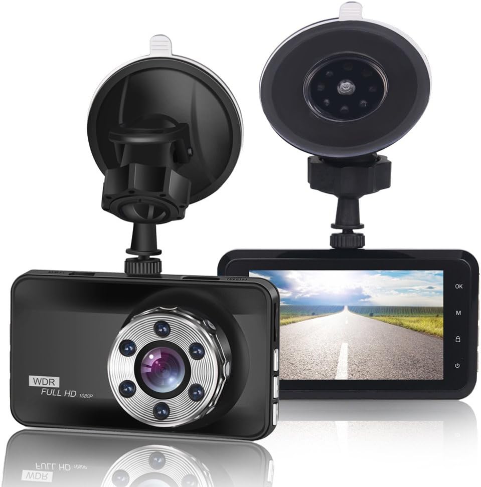 ORSKEY Dash Cam 1080P Full HD Car DVR Dashboard Camera Video Recorder in Car Camera Dashcam for Cars 170 Wide Angle WDR with 3.0" LCD Display Night Vision Motion Detection and G-Sensor