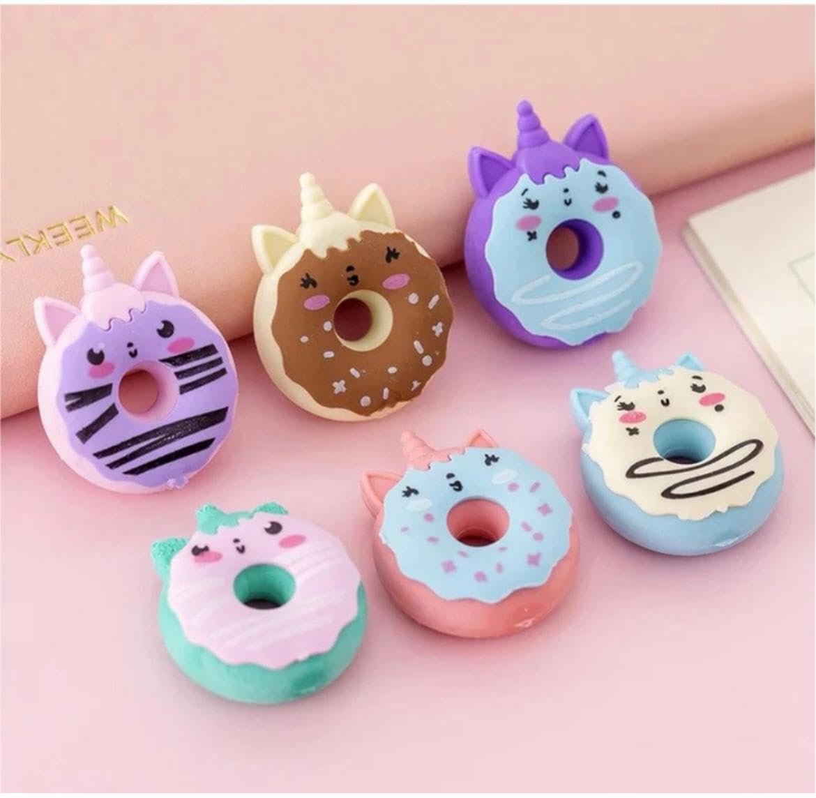 Donut Unicornn Eraser for Kids Best Return Gift Set for Student Girls Donut Pencil Removal Eraser Set School Stationery Dessert Designer Multicolor Eraser (6) (B0D8JVS51P) Amazon Price History, Amazon Price Tracker