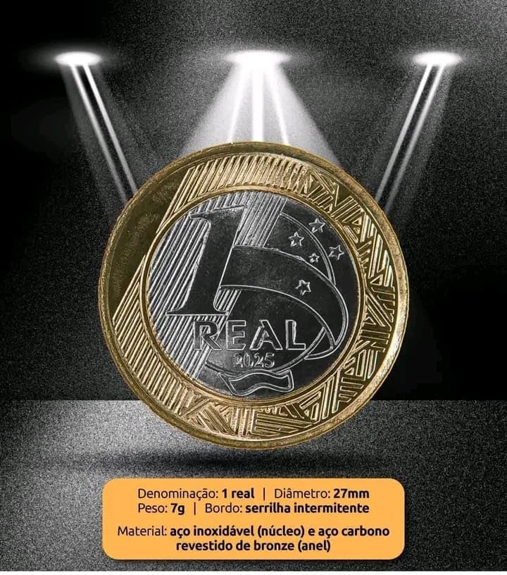 Moeda Comemorativa 1 Real 2025 dos 60 anos do Banco Central do Brasil Edição Especial Moeda Comemorativa 1 Real 2025 dos 60 anos do Banco Central do Brasil Edição Especial