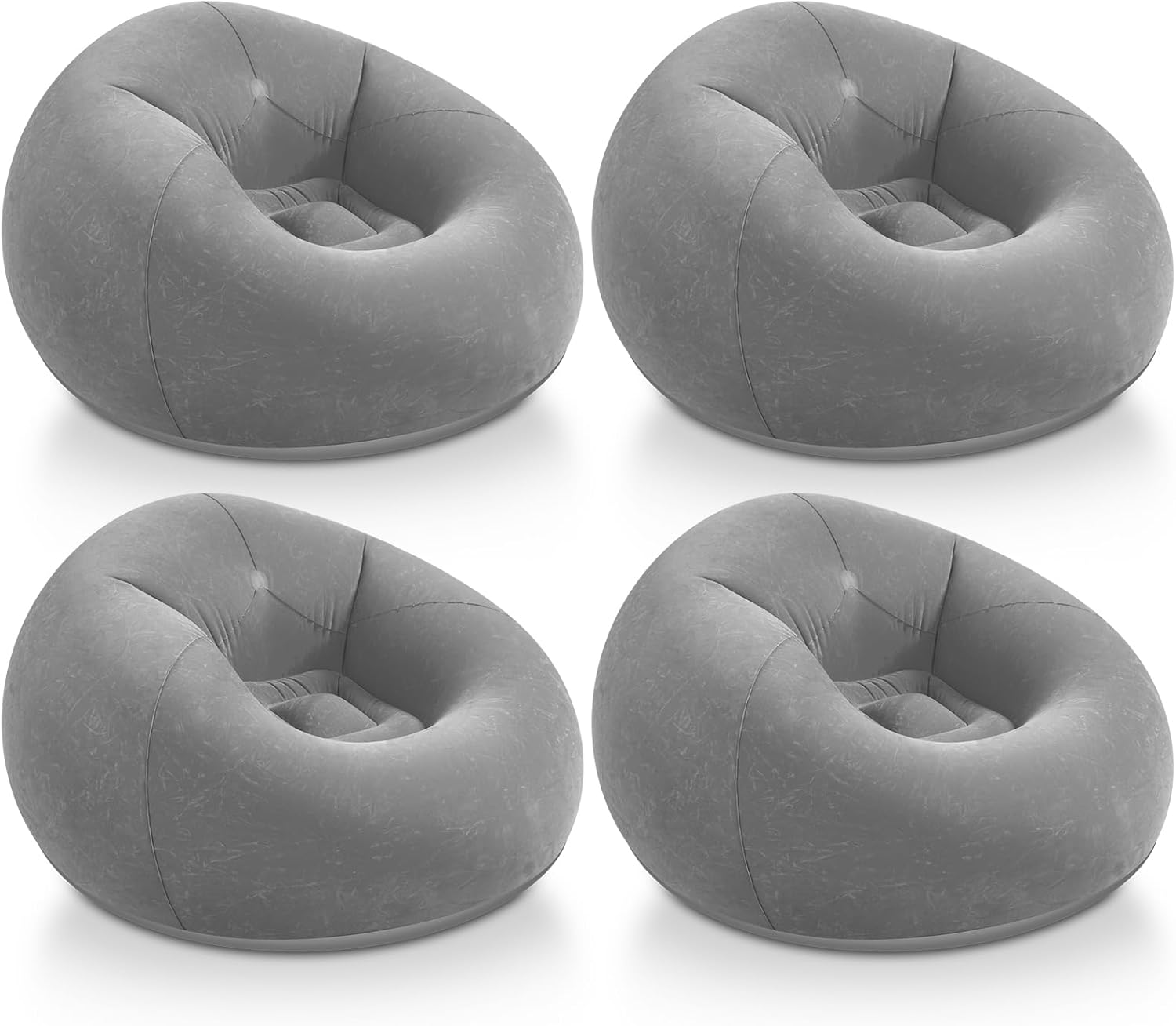 Realspring Inflatable Bean Bag Chairs Outdoor Blow up Camping Chairs Inflatable Lazy Sofa Folding Portable Bean Bag Loungers Couch for Movie Night(Dark Gray