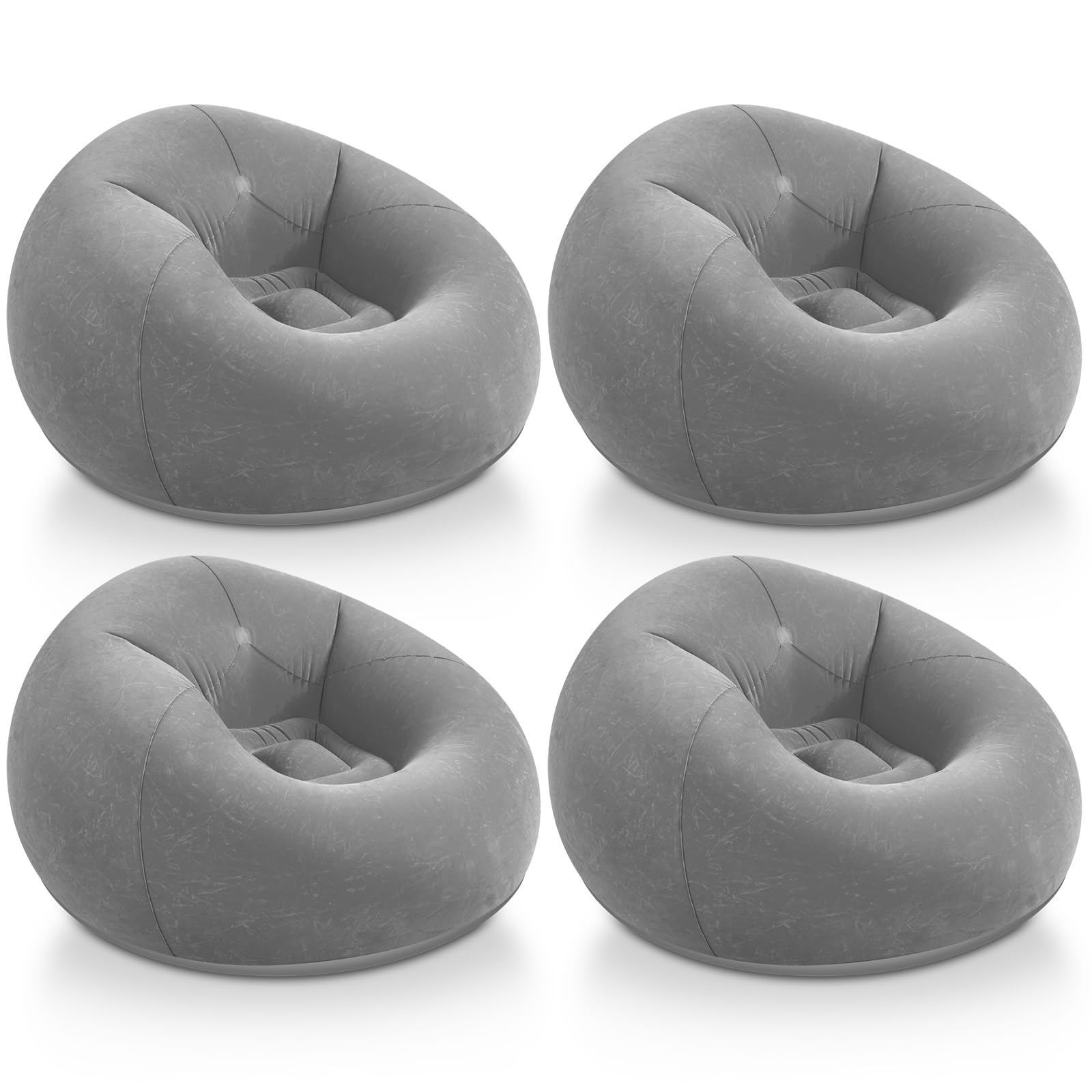 Realspring Inflatable Bean Bag Chairs Outdoor Blow up Camping Chairs Inflatable Lazy Sofa Folding Portable Bean Bag Loungers Couch for Movie Night(