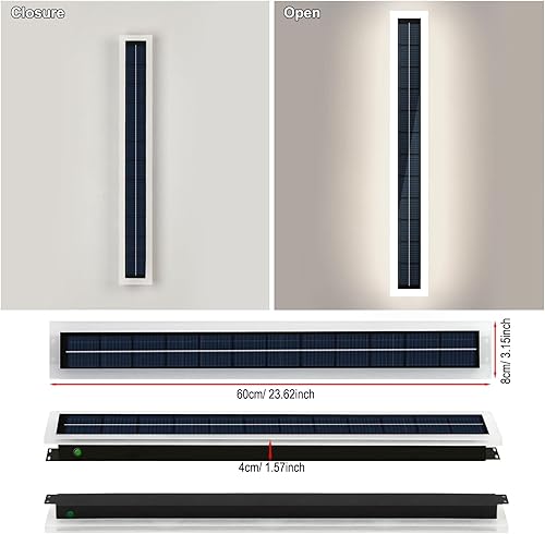 Miniatura 7 de Luces solares de pared impermeables para exteriores, 10 W, lámpara de acrílico montada en pared de 23.6 in de largo, IP65, lámparas de pared