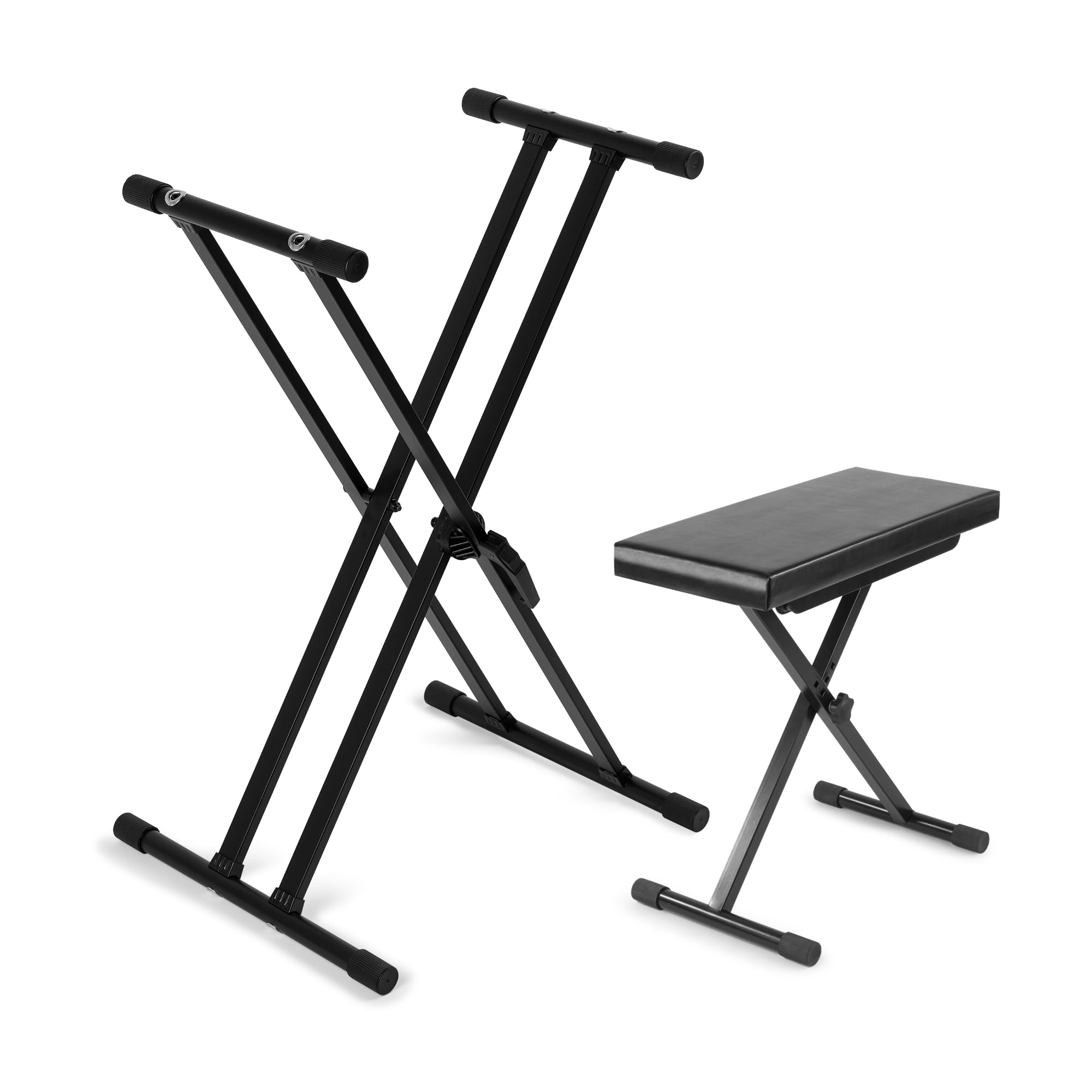 VONYX Pack KBS03 Support pour Clavier Robuste avec KBB10 Banc - Réglables en Hauteur, pour Piano Numérique Universel, Poids Maximal Banc 100 Kg, Un Pack Idéal pour Jouer Confortablement du Piano