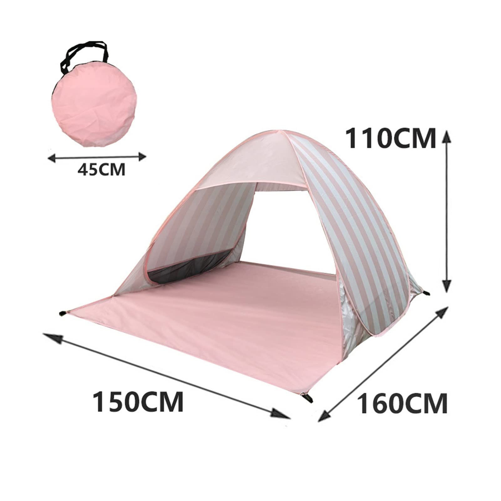 Amazon.co.jp: ビーチテント 1~2人のためのストライプスタイルの自動