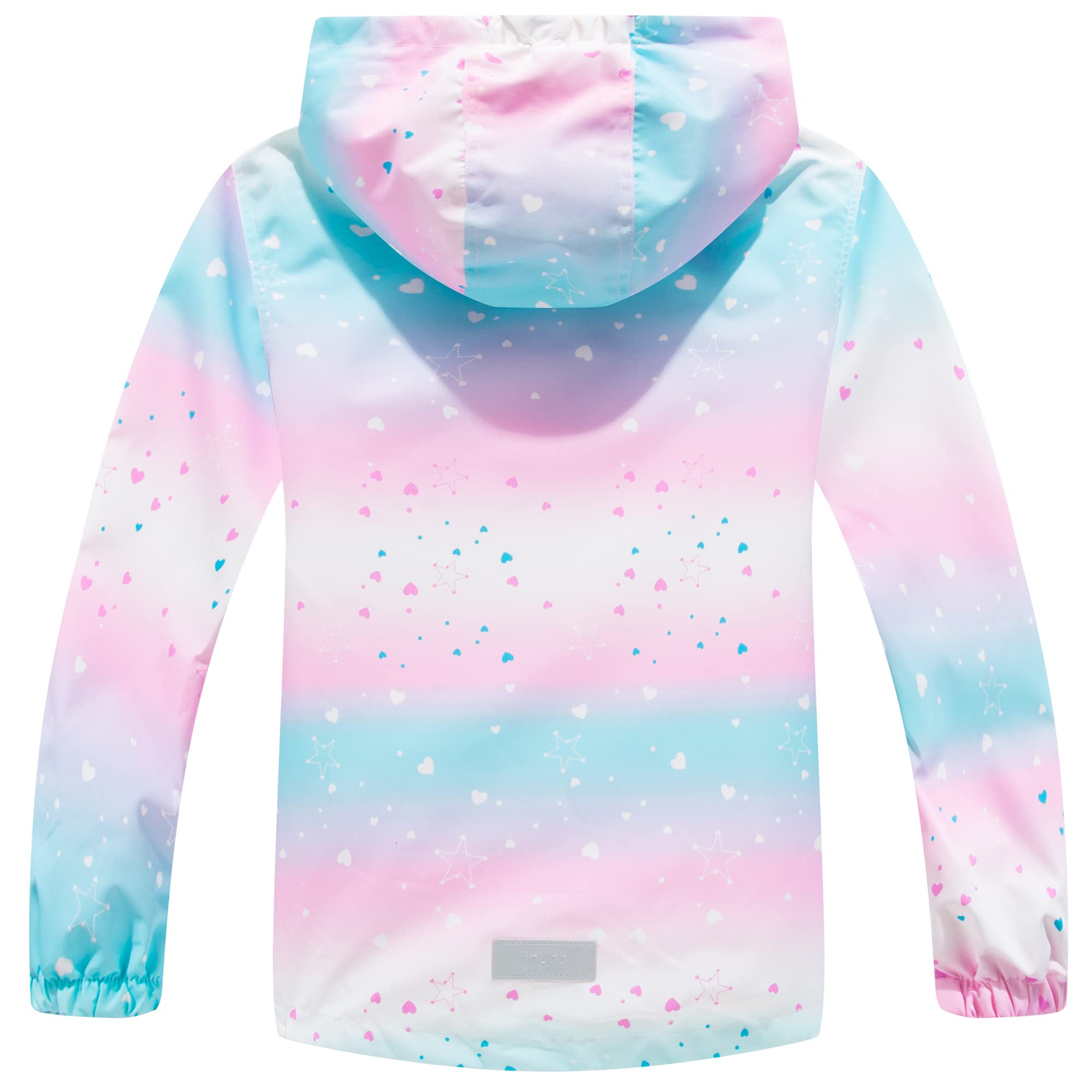 Fewlby Blouson Imperméable Filles - Manteaux Imperméables à Capuche Veste de Pluie pour Enfants Coupe Vent Veste de Pluie Légère Printemps Automne 9-10 Ans