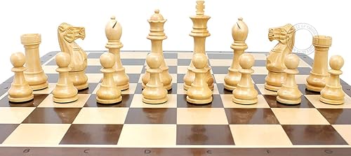 Miniatura 3 de House of Chess - Juego de ajedrez de torneo de 3.75 pulgadas con piezas únicas de Staunton + tablero de ajedrez plegable de 16 x 16 pulgadas en