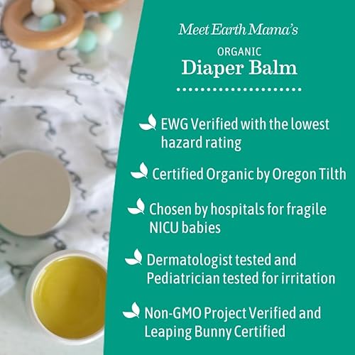 Miniatura 5 de Earth Mama Bálsamo de pañales orgánico multiusos para bebés | Verificado por EWG, sin petróleo ni fragancia con caléndula para pieles sensibles
