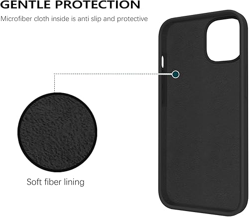 Miniatura 3 de GUAGUA Funda compatible con iPhone 13 de 6.1 pulgadas, silicona líquida de gel suave, delgada, forro de microfibra delgada, textura de cojín, funda