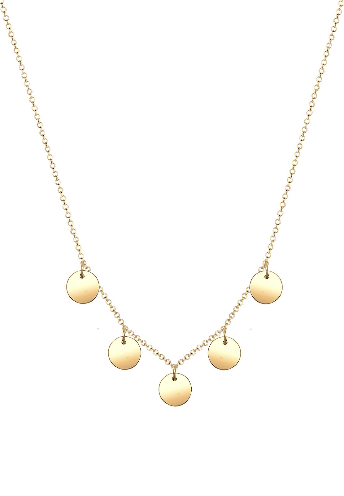 Elli Collana da donna con cerchio Geo piastrine Minimal, in argento Sterling 925
