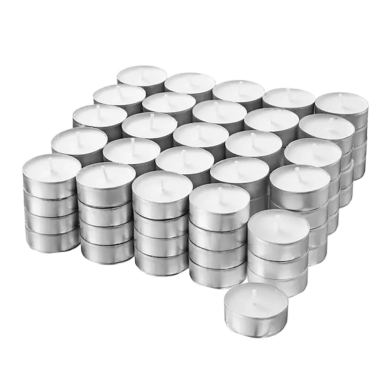 Simpa White 100 Unscented Wax Tealights Candles 4 Hour Burn Time