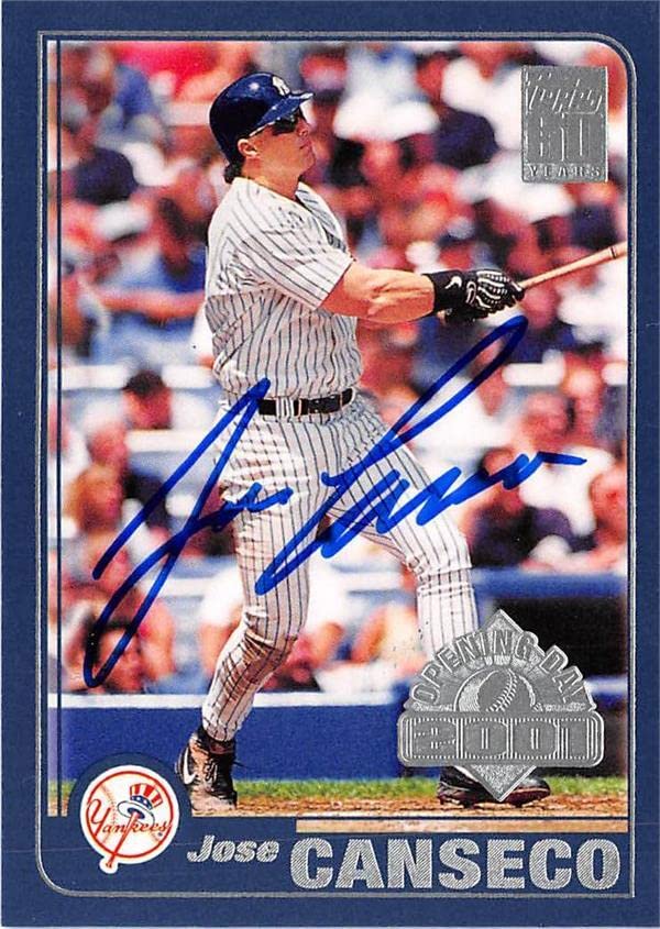 Amazon.com: Jose Canseco autographed baseball card (New York Yankees) 2001  Topps #104 Opening Day