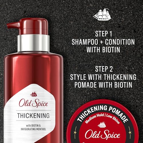 Old Spice Mens Hair Thickening Pomade, Medium Hold with Low Shine, 2.22 oz - image 6