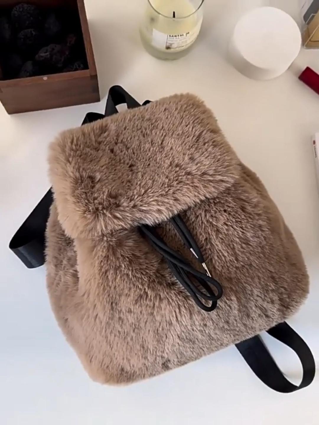Amazon.com: Ulisty Women Small Faux Rabbit Fur Backpack Furry