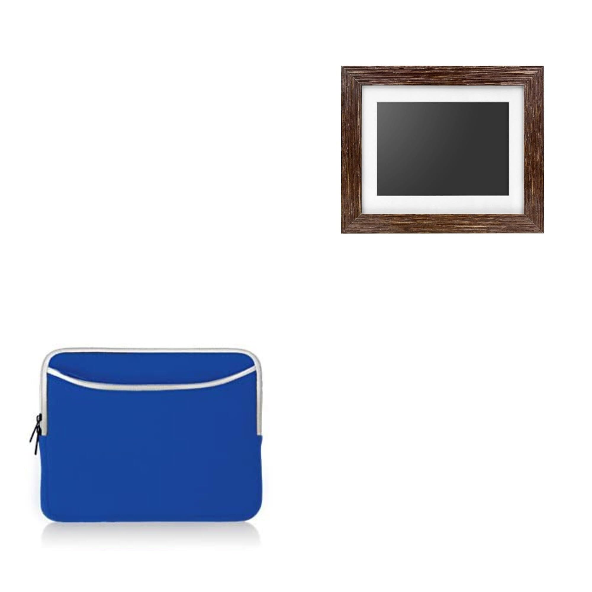 BoxWave Case Compatible with Aluratek 8 in Distressed Wood Photo Frame (6MF185) - SoftSuit with Pocket, Soft Pouch Neoprene Cover Sleeve Zipper Pocket - Super Blue