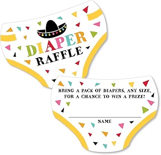 Big Dot of Happiness Let's Fiesta - Diaper Shaped Raffle Ticket Inserts - Mexican Fiesta Baby Shower Activities - Diaper Raffle Game - Set of 24 - coolthings.us