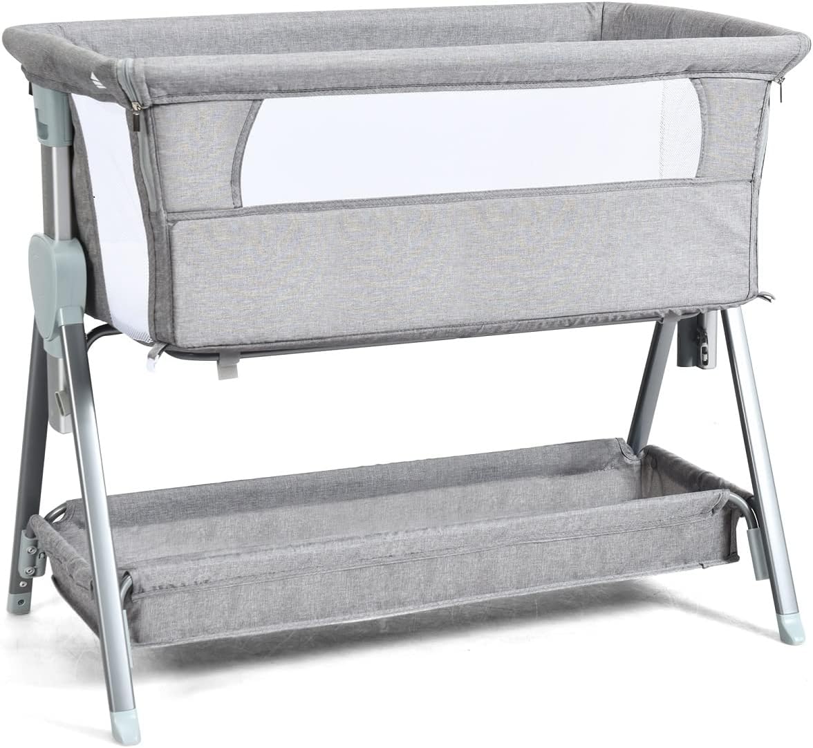 BABY JOY Baby with Wheels, Portable Baby Bedside Crib Portacot
