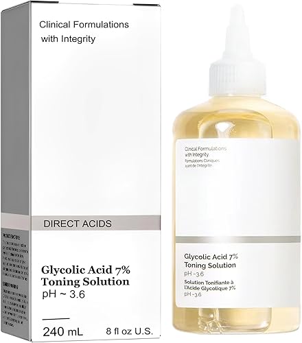 Miniatura 1 de Solución de rejuvenecimiento tonificante de ácido glicólico ordinario de 8.1 fl oz, exfoliante facial de tóner, solución para imperfecciones y acné