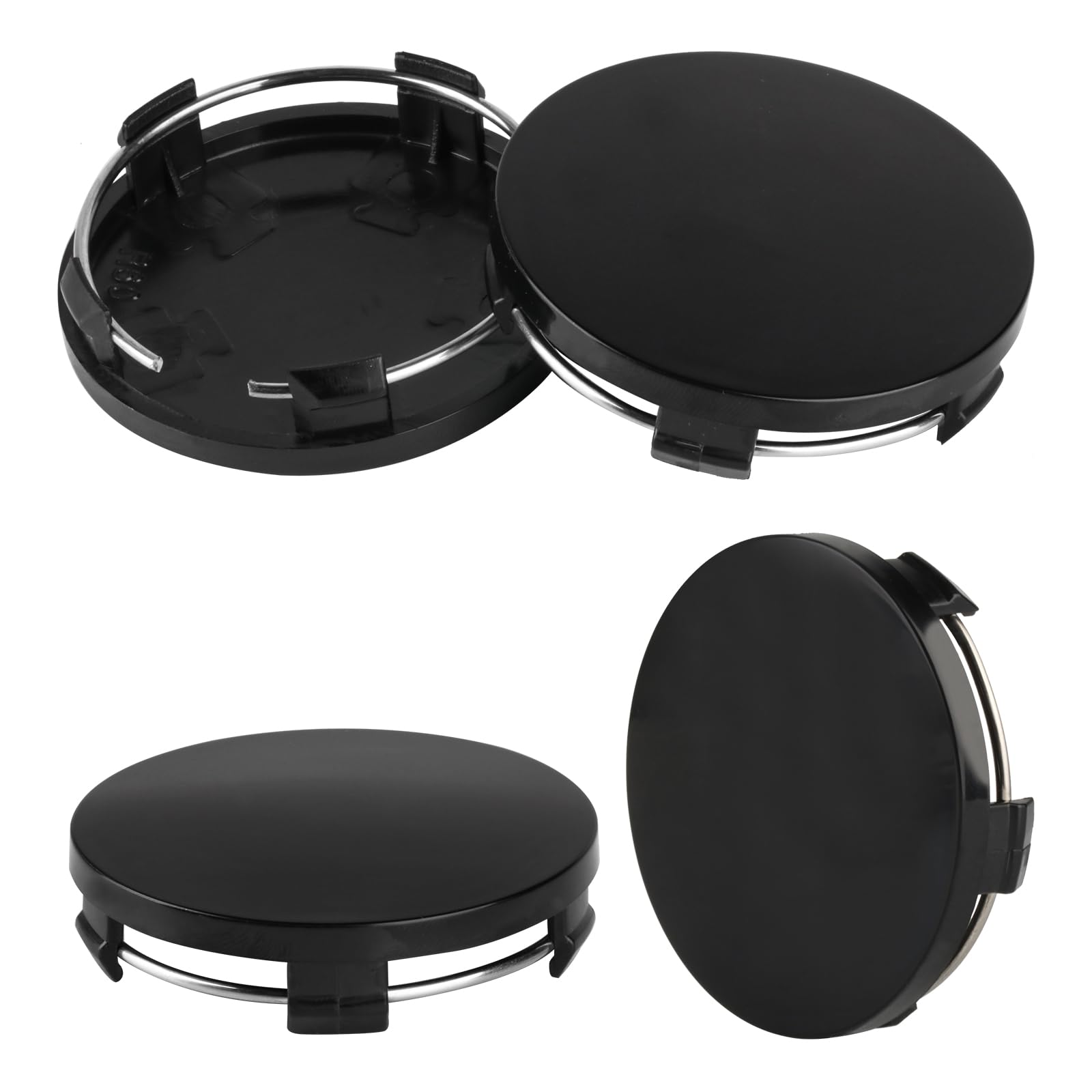 4 Stück Nabendeckel 60mm, Radnabendeckel, Universal Radnabenkappen, Felgenkappen - Radkappen, ABS Schwarz Nabenkappen Kompatibel mit VW Audi Radnabenabdeckung, Auto Zubehör(OD 60mm ID 56mm)