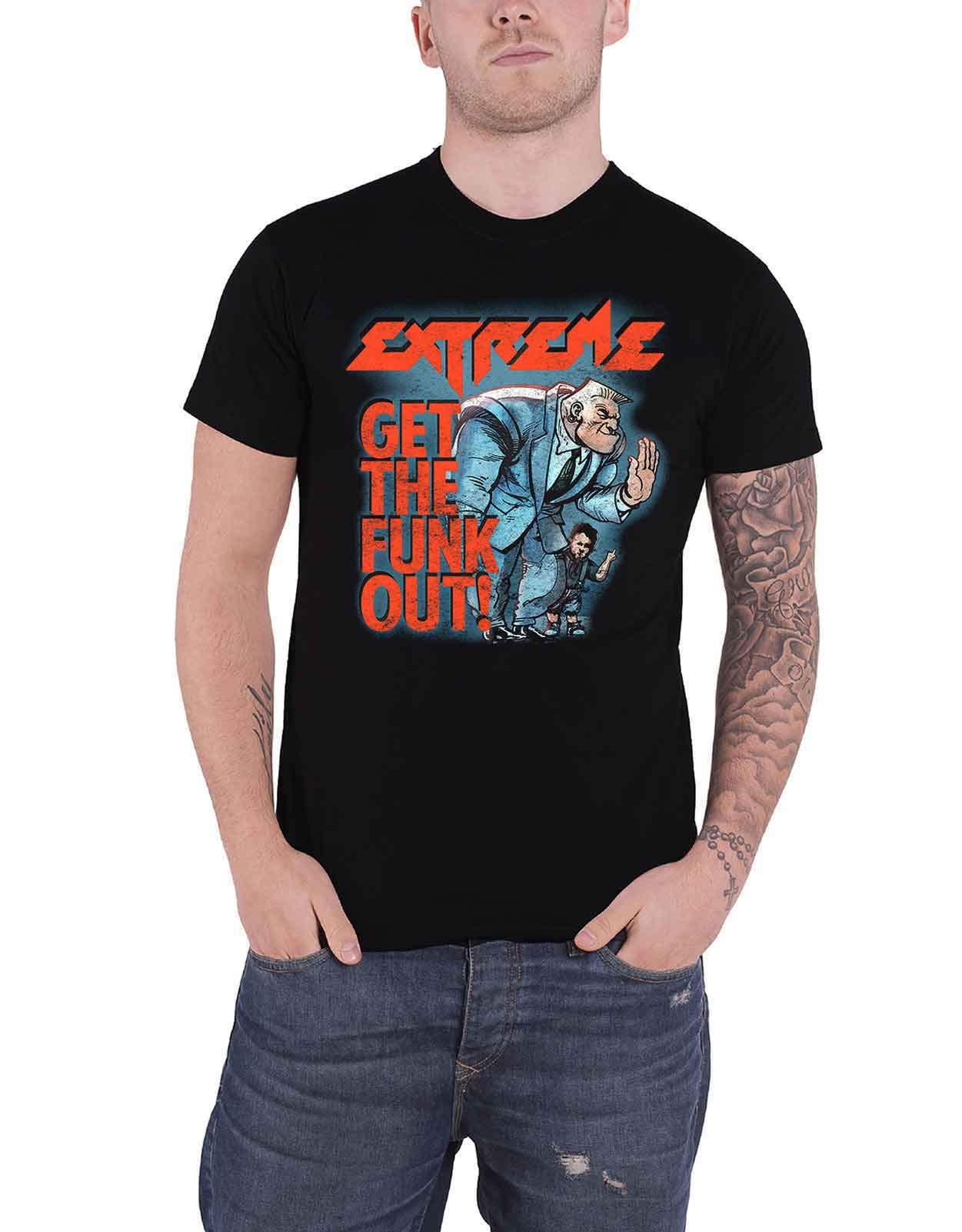 Extreme T Shirt Get The Funk Out Bouncer Band Logo Official Mens Black XXL