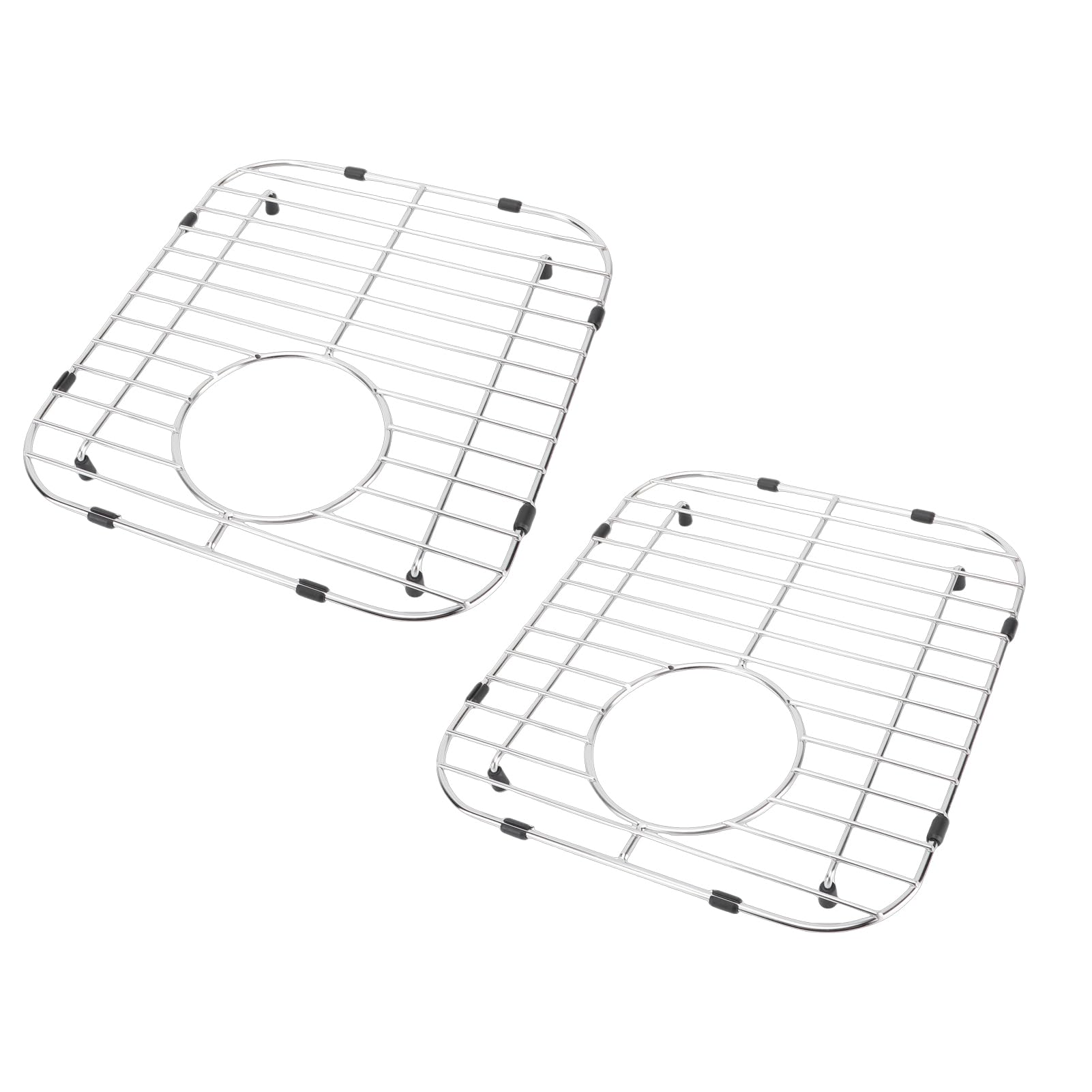 Griglia per lavello in acciaio inox, 33,3 x 30 cm, scolapiatti con design aperto per una ventilazione ottimale, protezione per lavello per scarico da 8,9 cm.