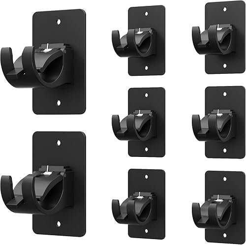 8 soportes de barra de cortina autoadhesivos, soportes universales de plástico para cortinero, soportes de barra de cortina sin taladro, ganchos