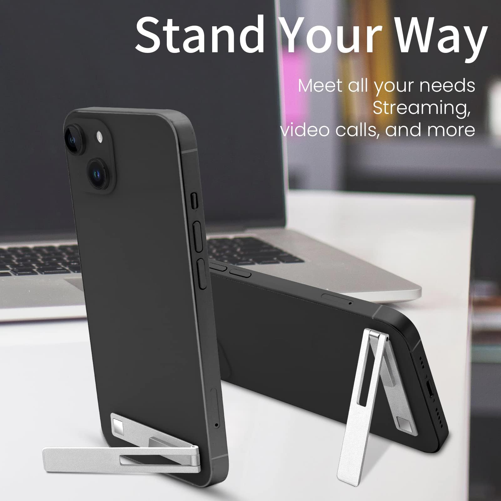 Kickstand para la caja del teléfono - soporte de teléfono móvil en ángulo multiángulo | Soporte de teléfono vertical y horizontal para escritorio, soporte de teléfono móvil ajustable