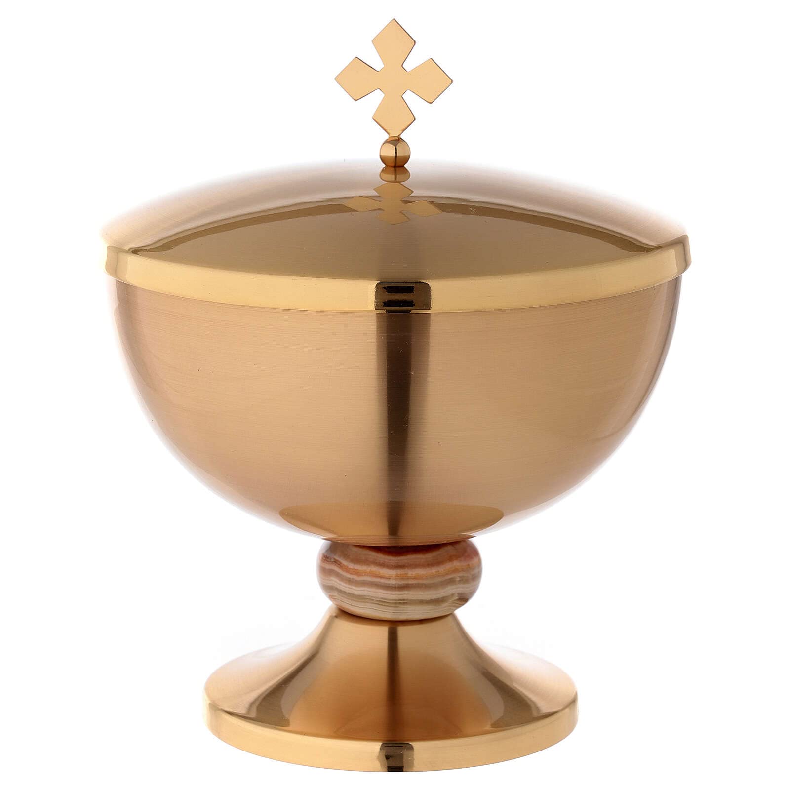 Holyart Kielichy Puszki Pateny metal: Puszka mosiądz pozłacany matowy krzyż