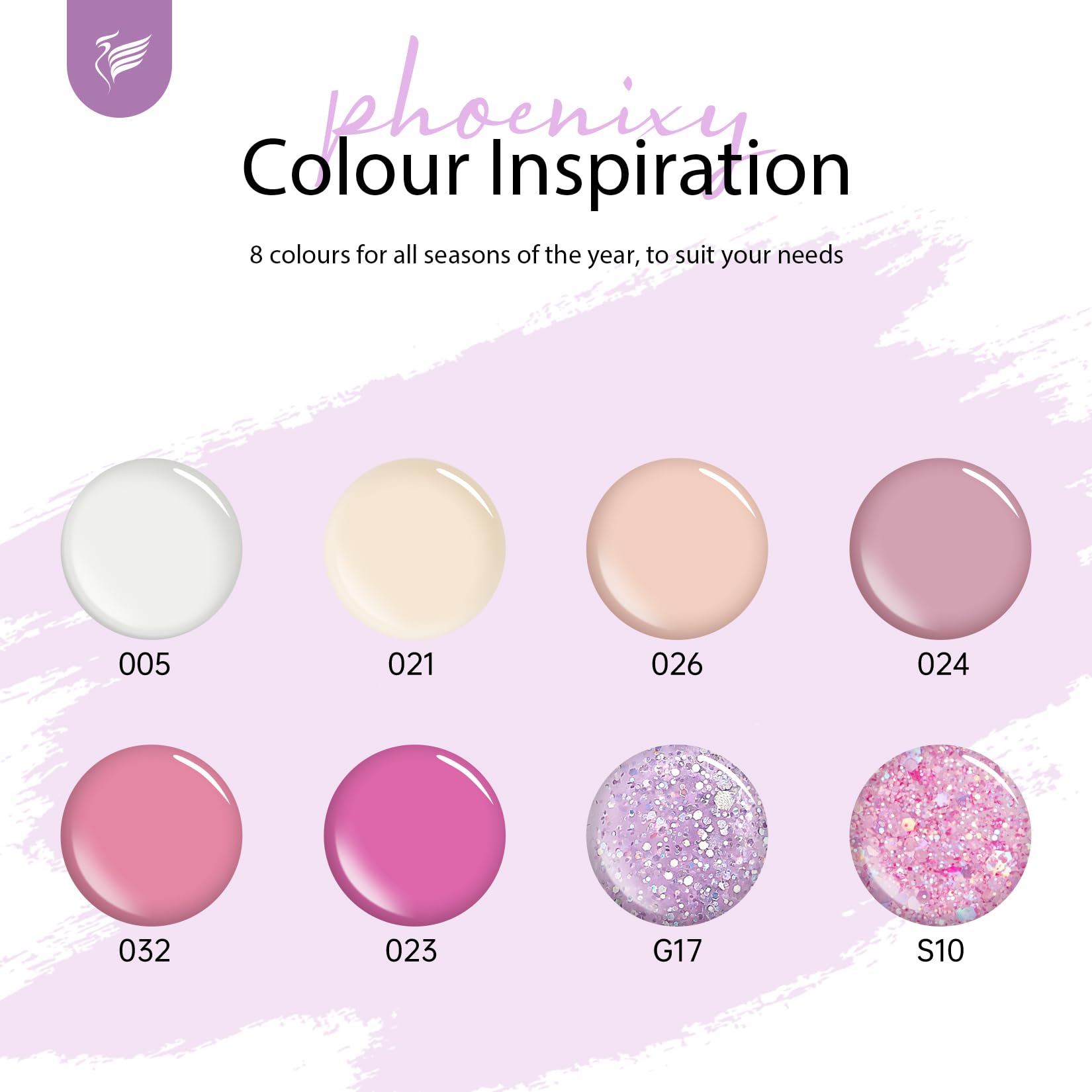 phoenixy Poly Nail Gel Kit, 8 Colours Poly Gel Nail Extension Kit Complete with 36W U V/LED Lamp - Image 3
