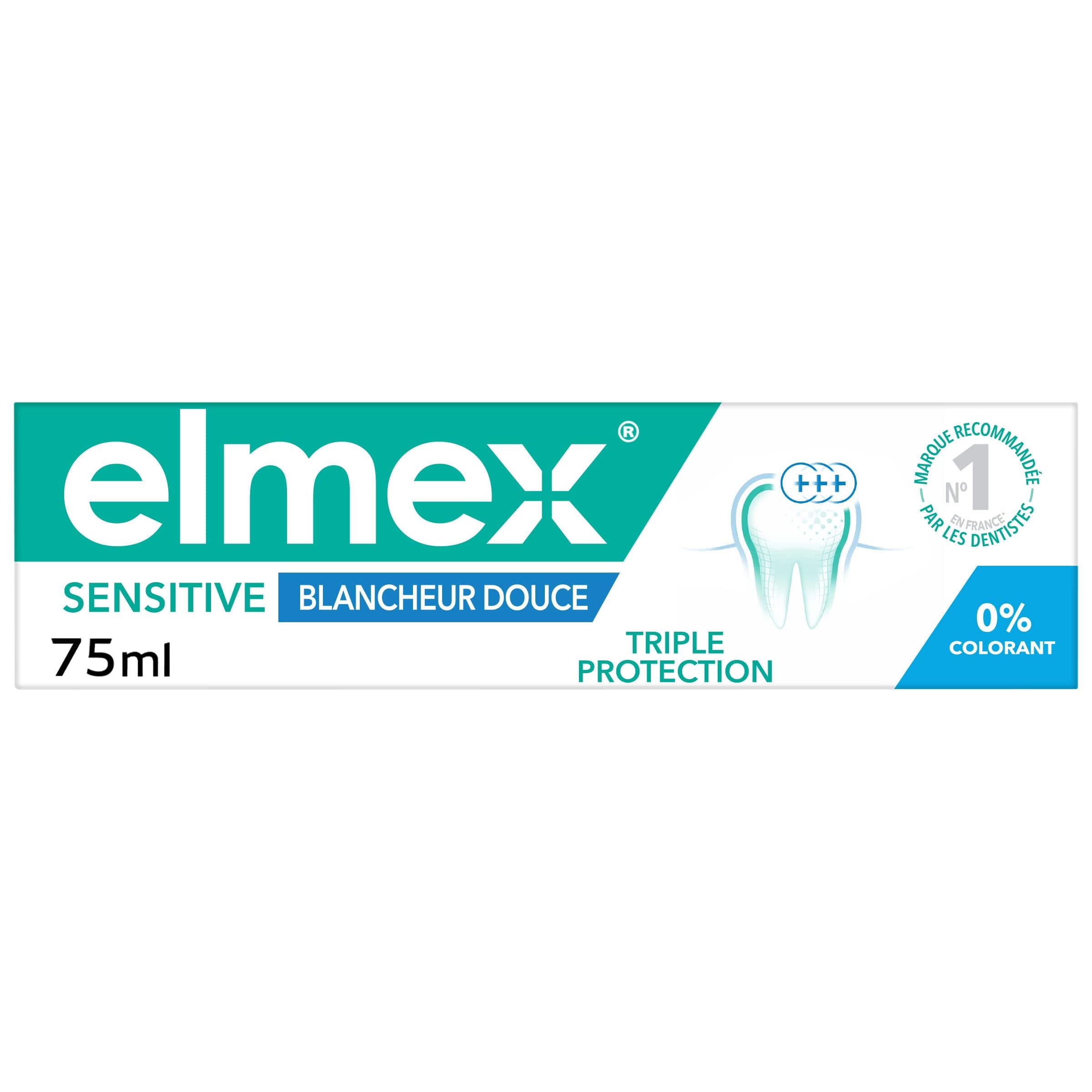 ELMEX Elmex Sensitive Zahnpasta mit weichem Weißgrad 0% Farbstoffen – Empfindliche Zähne, schmerzhaftes Zahnfleisch, Schutz des Zahnschmelzes – 75 ml